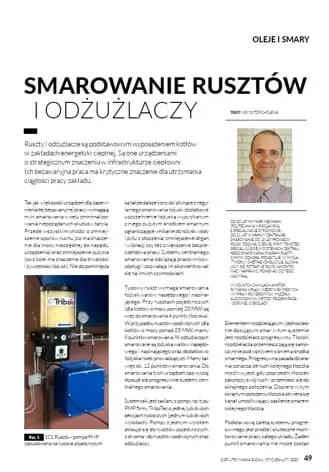 Smarowanie rusztów i odżużlaczy - artykuł TriboTec