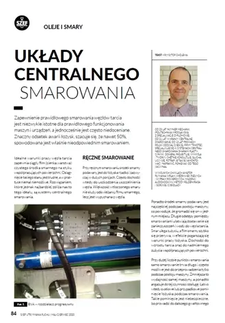 Układy centralnego smarowania - artykuł TriboTec